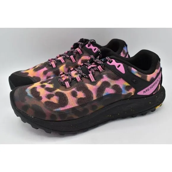 Merrell Womens Size 9.5 Antora 3 Pink Rainbow Leopard Trail Running Shoes