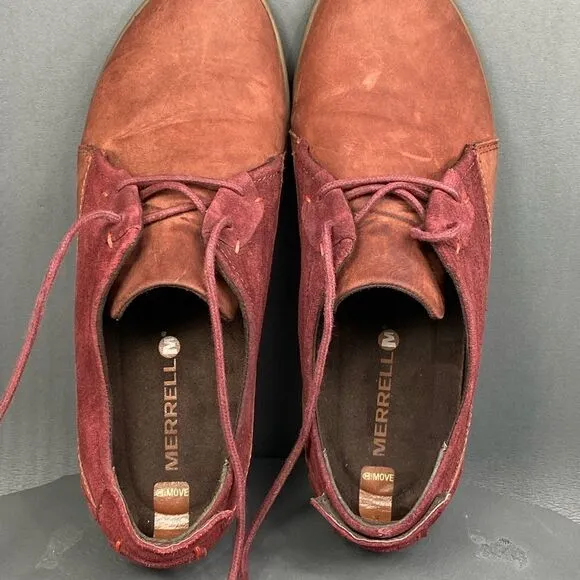 Merrell Ashland Tie Red Ochre Leather Shoes Men’s size 9