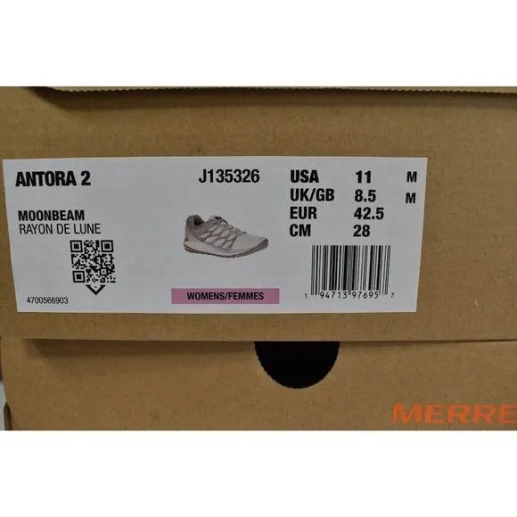 Merrell Womens Size 11 Antora 2 Moonbeam Trail Sneakers Shoes