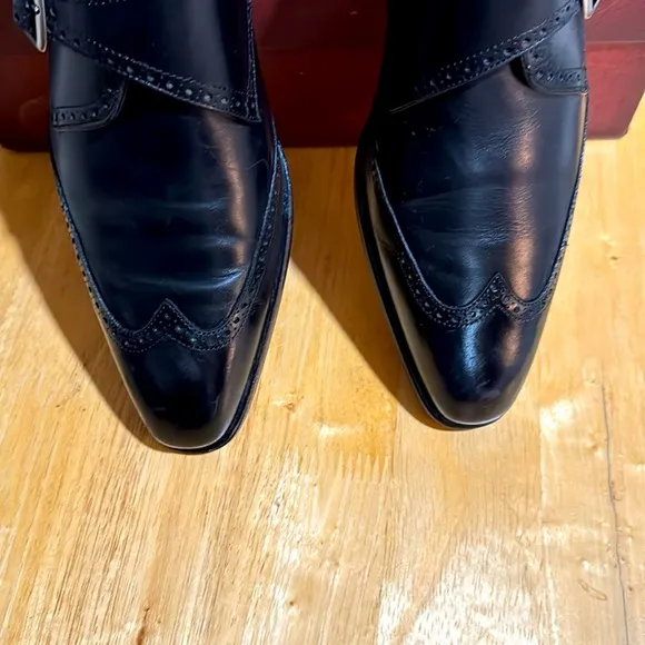 MEZLAN Men’s shoes (US Size 8M) Gorgeous looking black single monkstrap