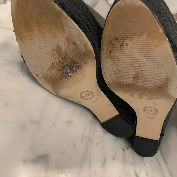 MICHAEL KORS Women’s Black Sandal Wedges size9.5