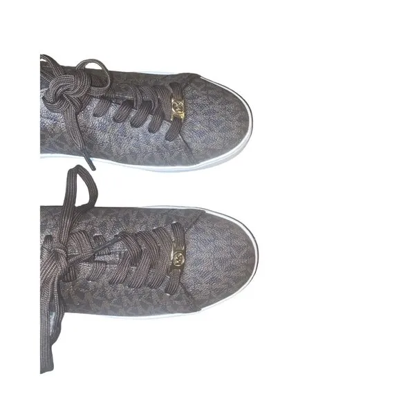 MICHAEL Michael Kors Keaton Logo Print Lace Up Sneakers Shoes Women’s Size 8M