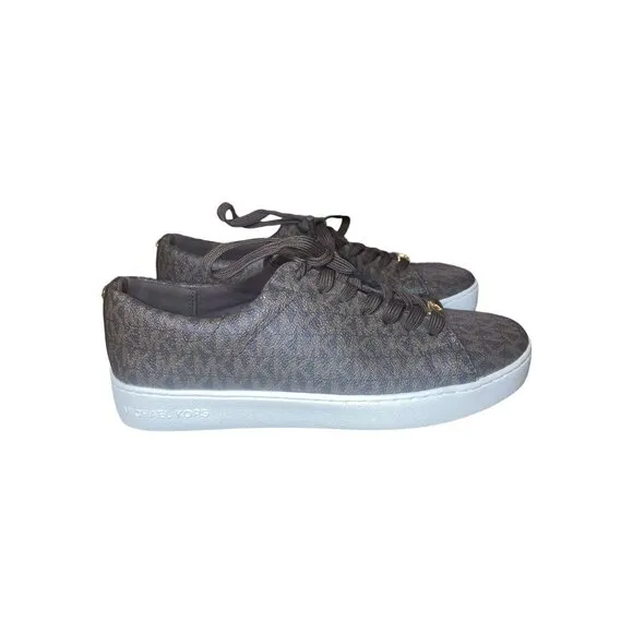 MICHAEL Michael Kors Keaton Logo Print Lace Up Sneakers Shoes Women’s Size 8M