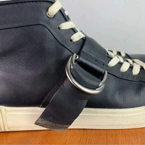 Micheal Bastian men’s navy leather hi top sneakers shoes size 9.5