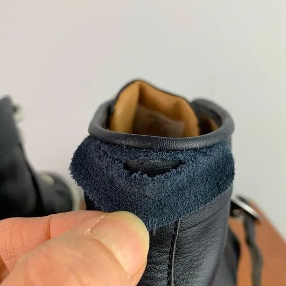Micheal Bastian men’s navy leather hi top sneakers shoes size 9.5