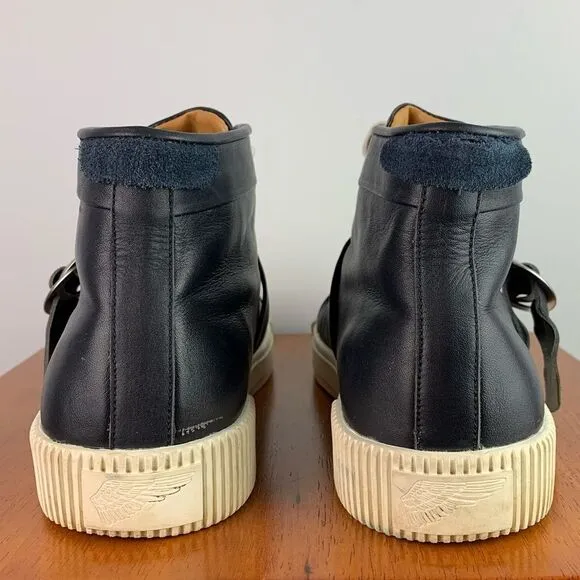 Micheal Bastian men’s navy leather hi top sneakers shoes size 9.5
