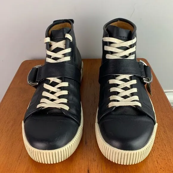 Micheal Bastian men’s navy leather hi top sneakers shoes size 9.5