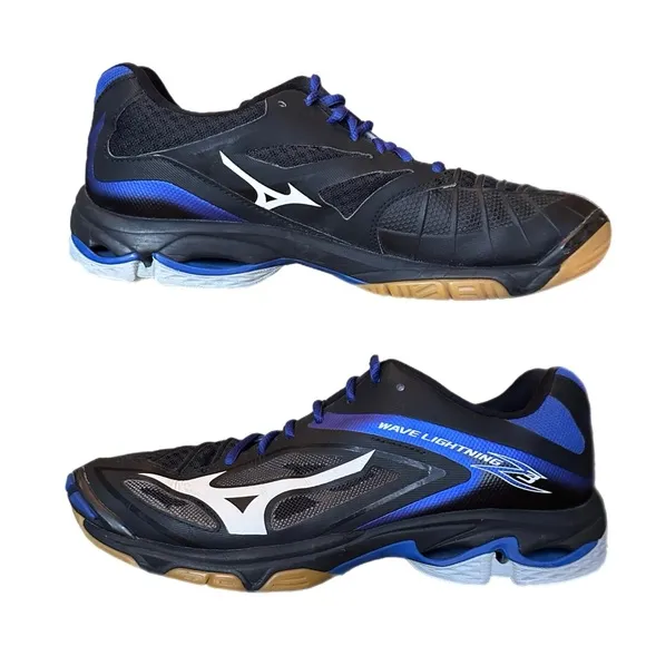 Mizuno Waive Lightning Z3 Volleyball Shoes Black Blue Women’s Size 10