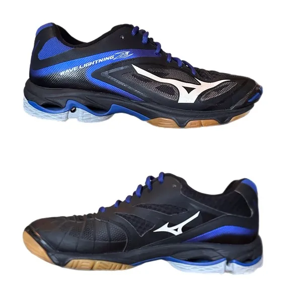 Mizuno Waive Lightning Z3 Volleyball Shoes Black Blue Women’s Size 10
