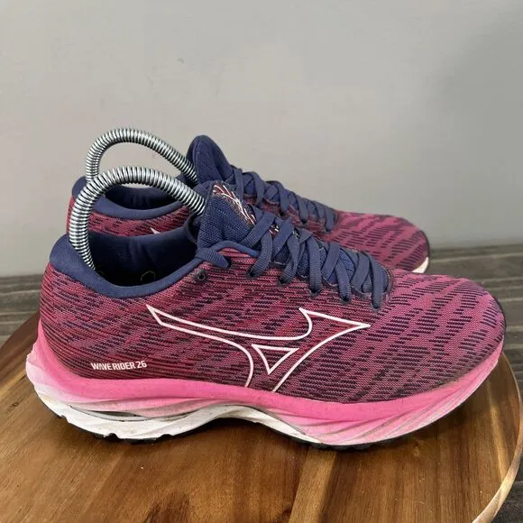 Mizuno Wave Rider 26 Women’s Size 8 Running Shoes Sneakers Pink Purple