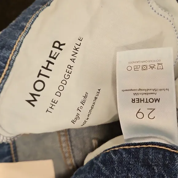 💕MOTHER SUPERIOR💕 The Dodger Ankle Jeans ~ Rags To Riches 29 NWOT