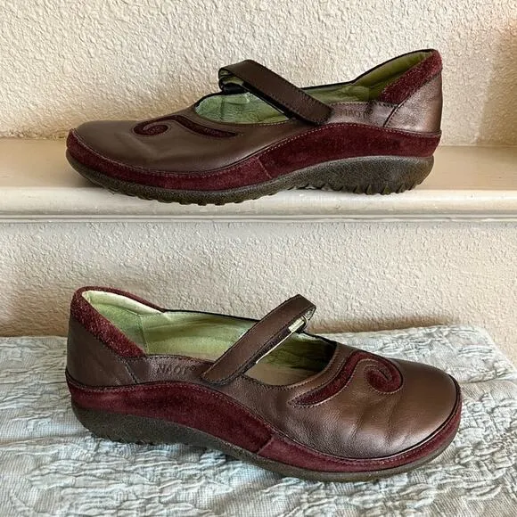 Naot Matai Mary Jane Leather Shoes Women’s Size 7 Bronze Metallic