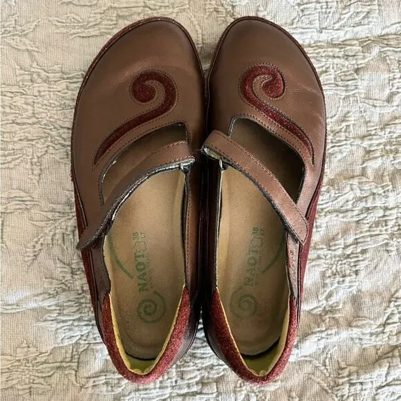 Naot Matai Mary Jane Leather Shoes Women’s Size 7 Bronze Metallic