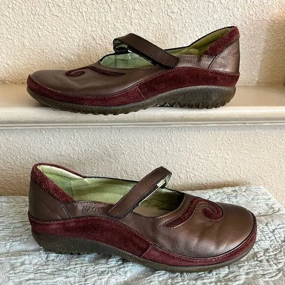 Naot Matai Mary Jane Leather Shoes Women’s Size 7 Bronze Metallic
