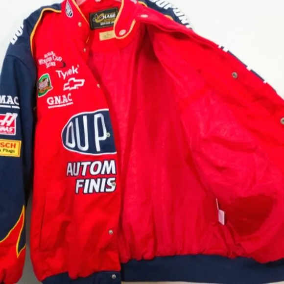Nascar Jeff Gordon Dupont Motorsports racing patches embroidered jacket XL