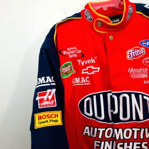 Nascar Jeff Gordon Dupont Motorsports racing patches embroidered jacket XL