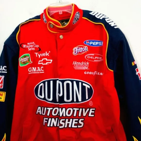 Nascar Jeff Gordon Dupont Motorsports racing patches embroidered jacket XL