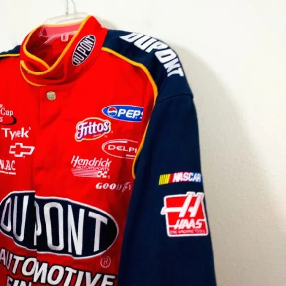Nascar Jeff Gordon Dupont Motorsports racing patches embroidered jacket XL