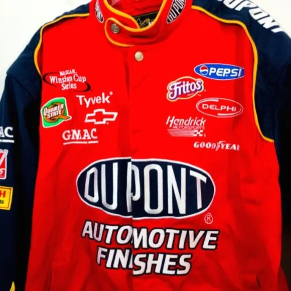 Nascar Jeff Gordon Dupont Motorsports racing patches embroidered jacket XL