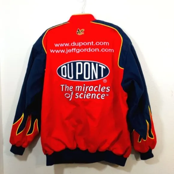 Nascar Jeff Gordon Dupont Motorsports racing patches embroidered jacket XL