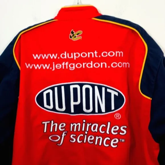 Nascar Jeff Gordon Dupont Motorsports racing patches embroidered jacket XL