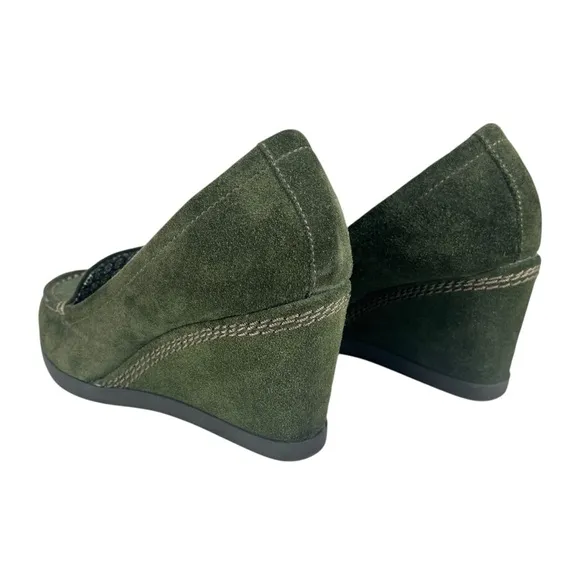 Naturalizer | Women's 6.5M |‎ Green Suede 3” Wedge Heel Shoes