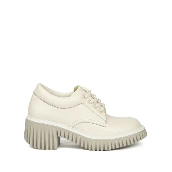 NEW 4CCCCEES womens Leather Plita Cita Heeled Oxford Shoes Ivory 253