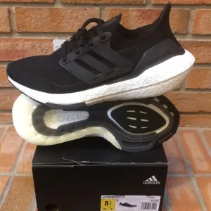 New! Adidas Men’s Ultraboost 21 Black Primeknit Running Shoes size 8.5