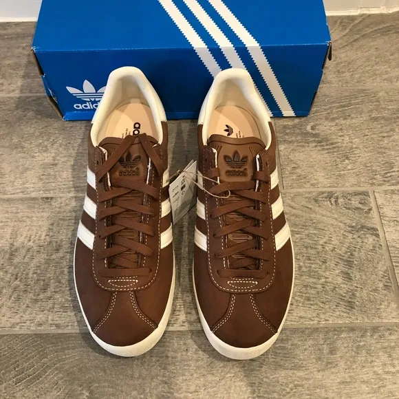 New Adidas Original Gazelle 85 Low Sneakers Brown White Men’s Shoes Multi Sizes
