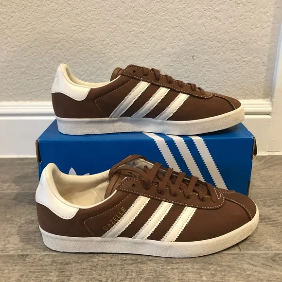 New Adidas Original Gazelle 85 Low Sneakers Brown White Men’s Shoes Multi Sizes