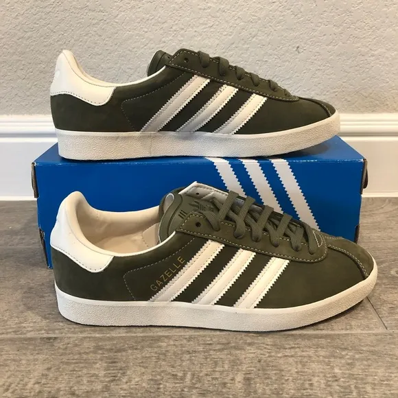 New Adidas Original Gazelle 85 Low Sneakers Olive White Men’s Shoes Multi Sizes