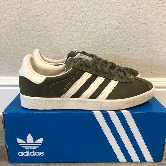 New Adidas Original Gazelle 85 Low Sneakers Olive White Men’s Shoes Multi Sizes