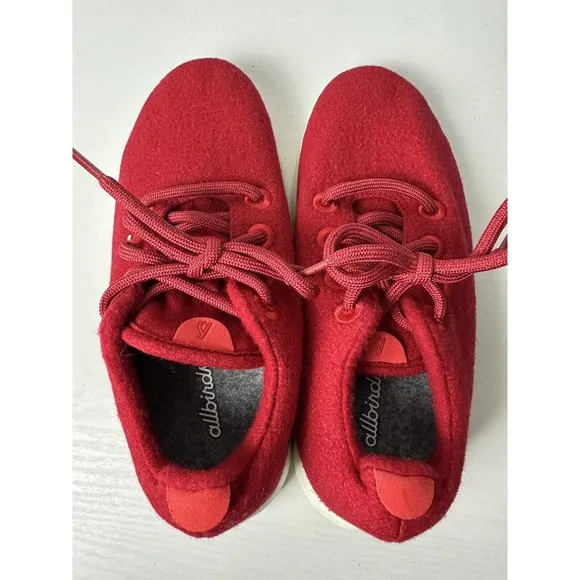 NEW Allbirds Women’s Size 6 Wool Runners 0918 NV1 Red Lace Up Athletic Shoes
