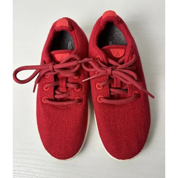 NEW Allbirds Women’s Size 6 Wool Runners 0918 NV1 Red Lace Up Athletic Shoes
