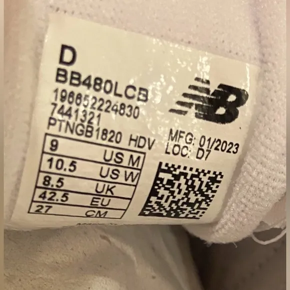 New Balance 480 Unisex Shoes Size:,Men’s 9 Women’s 10.5 Color: White/Blue