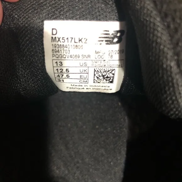 New Balance Black Men’s Shoes Sz 13