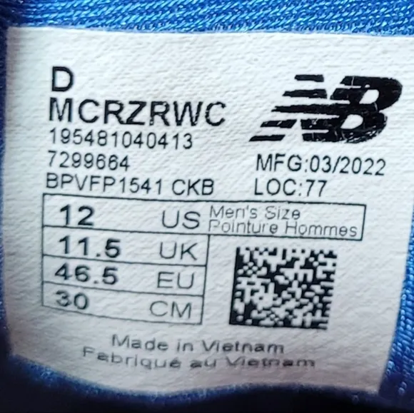 New Balance Fresh Foam Cruz V1 Cobalt White Men's Running Shoes #MCRZRWC size 12