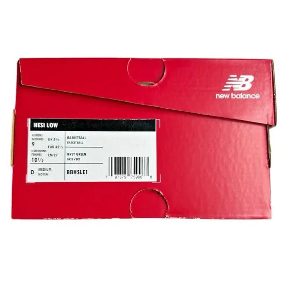 New Balance HESI LOW‎ Quartz Grey/Lime Glo (BBHSLE1) M9/W10.5 NIB