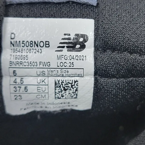 New Balance Men’s Size 5 NM508NOB Westgate Black White Sneakers Shoes New