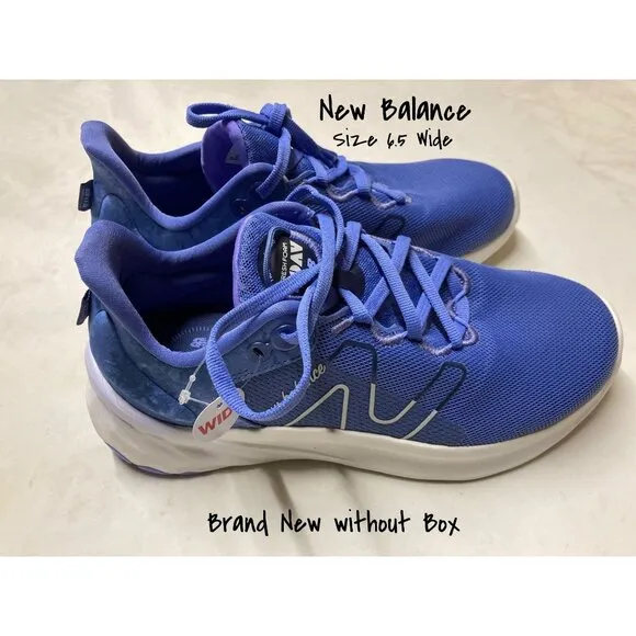 New Balance Women Fresh Foam Running Shoes  6.5 Wide Blue Athletic Sneakers New