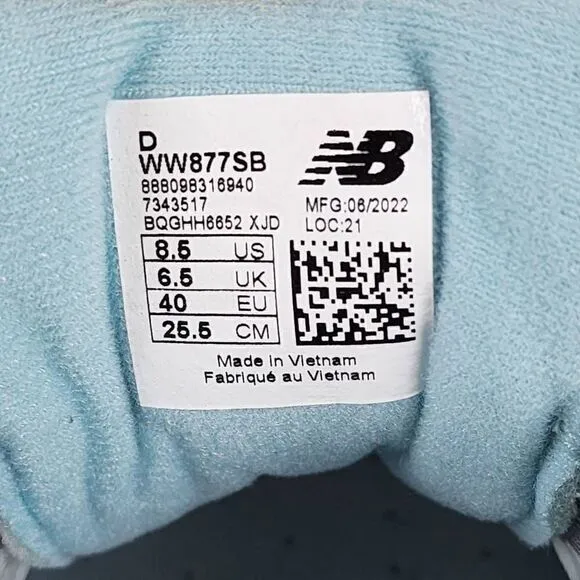 New Balance- Women’s 877 Mesh Comfort Walking Shoes Grey &amp; Blue, Size 8.5 WIDE
