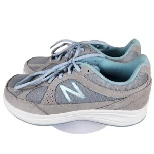 New Balance- Women’s 877 Mesh Comfort Walking Shoes Grey &amp; Blue, Size 8.5 WIDE
