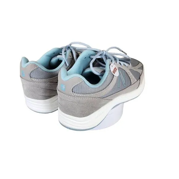 New Balance- Women’s 877 Mesh Comfort Walking Shoes Grey &amp; Blue, Size 8.5 WIDE