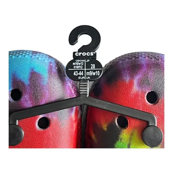 NEW Baya Lined Tie Dye CROCS CLOG SHOES Mens 10 Womens 12 Multicolor NWT!