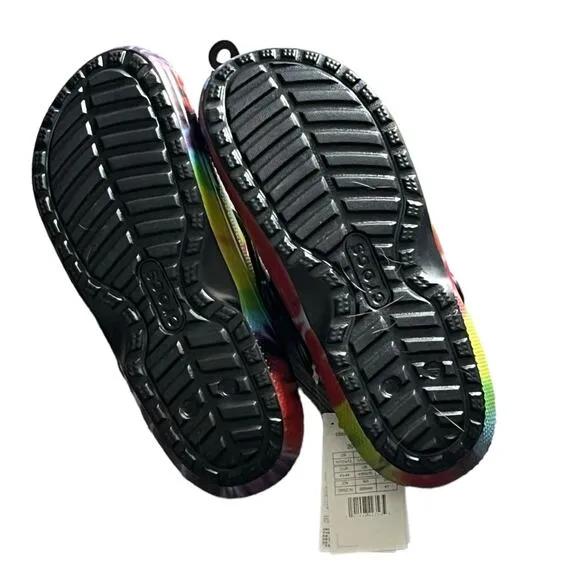 NEW Baya Lined Tie Dye CROCS CLOG SHOES Mens 10 Womens 12 Multicolor NWT!