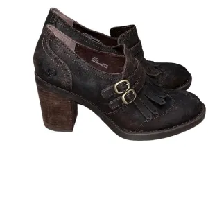 NEW Born Dark Brown Distressed Leather Hazel Kiltie Shoes