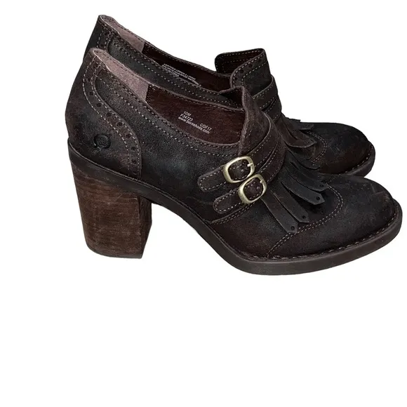 NEW Born Dark Brown Distressed Leather Hazel Kiltie Shoes