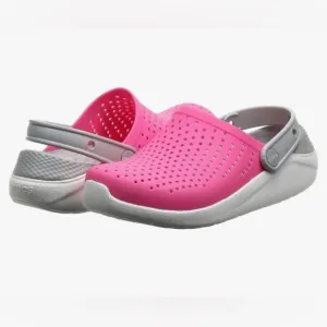 NEW-Crocs Unisex-Child Kids' Literide Clog. ElectricPink/White Size j5. (No box)