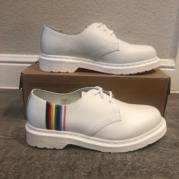 New Dr. Martens 1461 White Smooth Leathers 3 Eyes Oxford Men’s Shoes Multi Sizes
