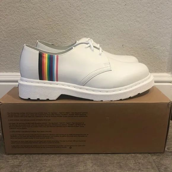 New Dr. Martens 1461 White Smooth Leathers 3 Eyes Oxford Men’s Shoes Multi Sizes